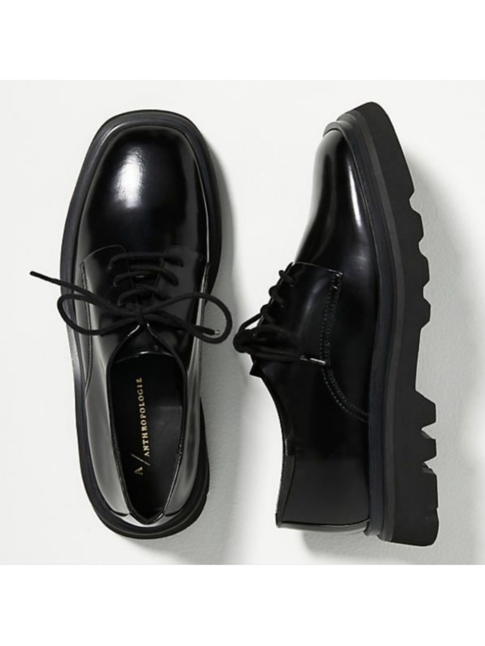 Anthropologie | Maeve The Rhys Lace Up Square Toe Loafers Size 36